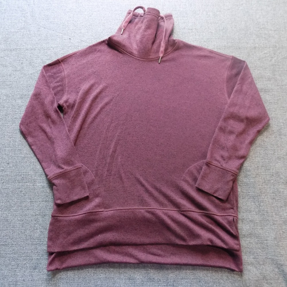 Old Navy Active Sweatshirt Womens Medium Burgundy Good Funnel Neck Pullover 1708